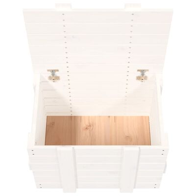 vidaXL Úložný box biely 58x40,5x42 cm masívna borovica