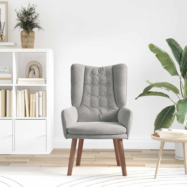 vidaXL kreslo Svetlosiv&aacute; 63 x 67 x 94 cm Zamat