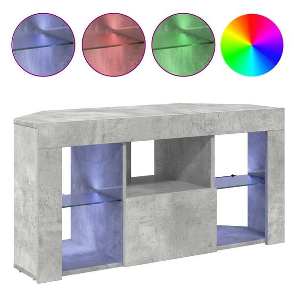 vidaXL Rohov&yacute; LED TV kabinet N&aacute;stenn&yacute; Bet&oacute;nov&aacute; &scaron;ed&aacute; 100 x 40 x 50 cm