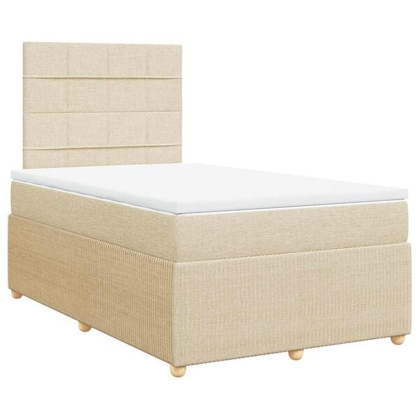 vidaXL Boxspring posteľ s matracom krémový 120x200 cm látka