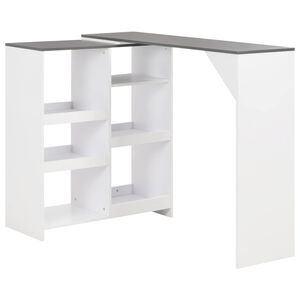vidaXL Barov&yacute; st&ocirc;l s pohyblivou poličkou, biely 138x39x110 cm