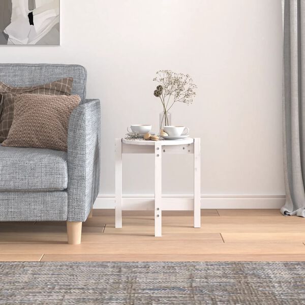 vidaXL Konferenčn&yacute; stol&iacute;k biely &Oslash; 42,5x45 cm borovicov&yacute; mas&iacute;v