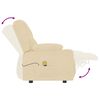 vidaXL 4-miestne sklápacie masážne kreslo+držiaky na poháre, krémové