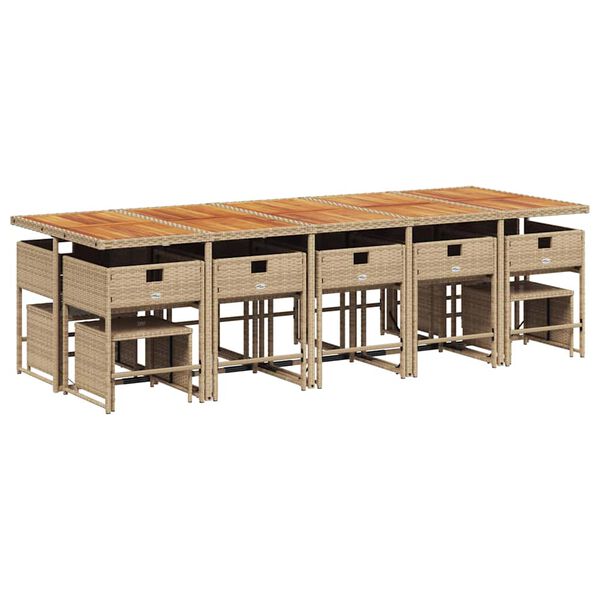 vidaXL 15-dielna z&aacute;hrad. jed&aacute;lensk&aacute; sada s vank&uacute;&scaron;mi b&eacute;žov&aacute; polyratan