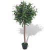 vidaXL Umel&aacute; rastlina, vavr&iacute;n s kvetin&aacute;čom 120 cm, zelen&yacute;