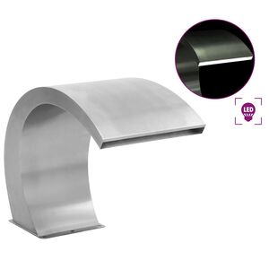 vidaXL Bazénová fontána s LED, nehrdzavejúca oceľ 30x60x45 cm