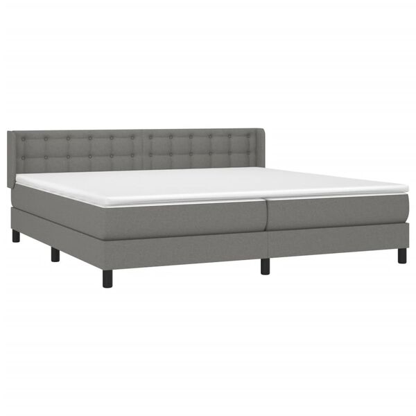 vidaXL Boxspring posteľ s matracom tmavosiv&aacute; 200x200 cm l&aacute;tka