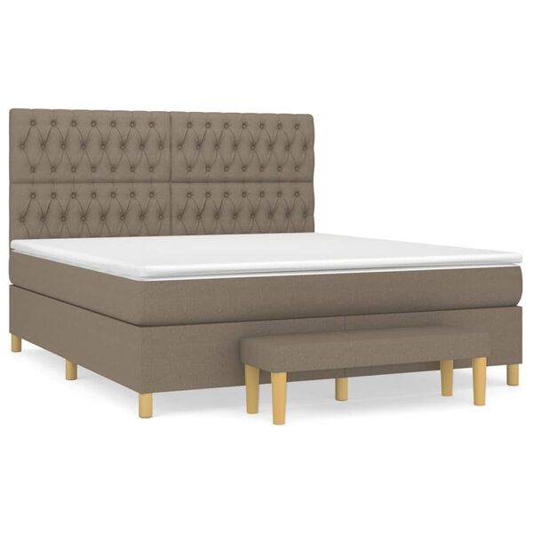 vidaXL Posteľn&yacute; r&aacute;m boxspring s matracom sivohned 180x200 cm l&aacute;tka