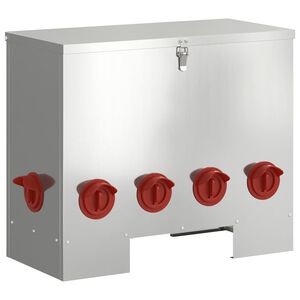 vidaXL Kŕmidlo pre kurčat&aacute; Strieborn&aacute; 60,5 x 29 x 51 cm 25 kg