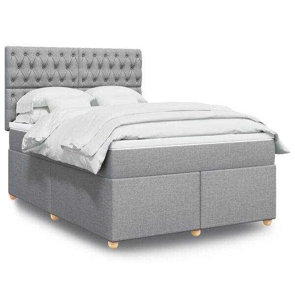 vidaXL Boxspring posteľ s matracom svetlosiv&aacute; 100x200 cm l&aacute;tka