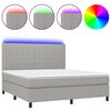 vidaXL Posteľ boxsping s matracom a LED bledosiv&aacute; 180x200 cm l&aacute;tka