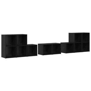 vidaXL Sada telev&iacute;znych stol&iacute;kov 8 pcs Čierny dub Kompozitn&eacute; drevo
