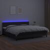 vidaXL Boxspring posteľ s matracom a LED čierna 200x200 cm umel&aacute; koža