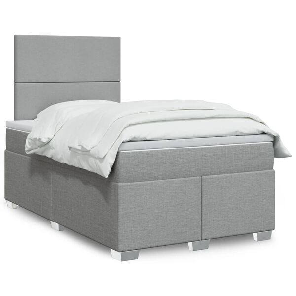 vidaXL Boxspring posteľ s matracom bledosiv&aacute; 120x190 cm l&aacute;tka