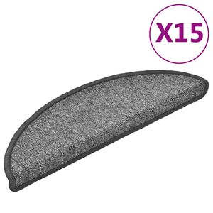 vidaXL Schodov&eacute; rohože 15 ks 56x17x3 cm tmavo&scaron;ed&eacute; polkruhov&eacute;