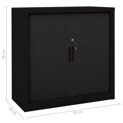 vidaXL Skriňa s posuvnými dverami, čierna 90x40x90 cm, oceľ