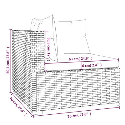 vidaXL 4-dielna záhradná sedacia súprava a podložky polyratan čierna