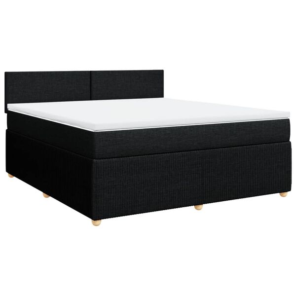 vidaXL Posteľn&yacute; r&aacute;m boxspring s matracom čierny 180x200 cm l&aacute;tka