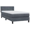 vidaXL Posteľn&yacute; r&aacute;m boxspring s matracom tmavosiv&yacute; 80x210 cm zamat