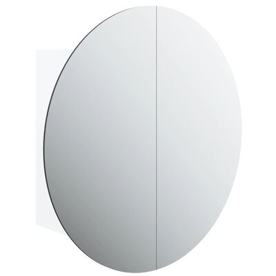 vidaXL Kúpeľňová skrinka s okrúhlym zrkadlom a LED biela 47x47x17,5 cm