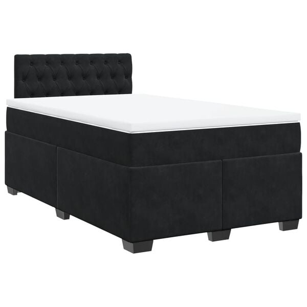 vidaXL Boxspring posteľ s matracom čierna 120x190 cm zamat