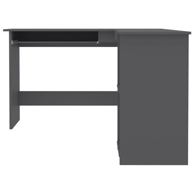 vidaXL Rohový stôl v tvare L, sivý 120x140x75 cm, drevotrieska