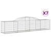 vidaXL Obl&uacute;kov&yacute; gabionov&yacute; k&ocirc;&scaron; 7 ks 300x50x60/80 cm pozinkovan&eacute; železo