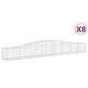 vidaXL Obl&uacute;kov&yacute; gabionov&yacute; k&ocirc;&scaron; 8 ks 400x50x40/60 cm pozinkovan&eacute; železo