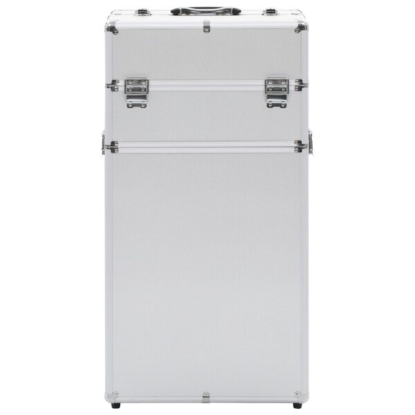 vidaXL Make-up kufrík strieborný hliníkový