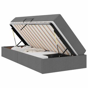 vidaXL Postel s &uacute;ložn&yacute;m prostorem a matrac&iacute; Tmavo &scaron;ed&aacute; 90 x 190 cm