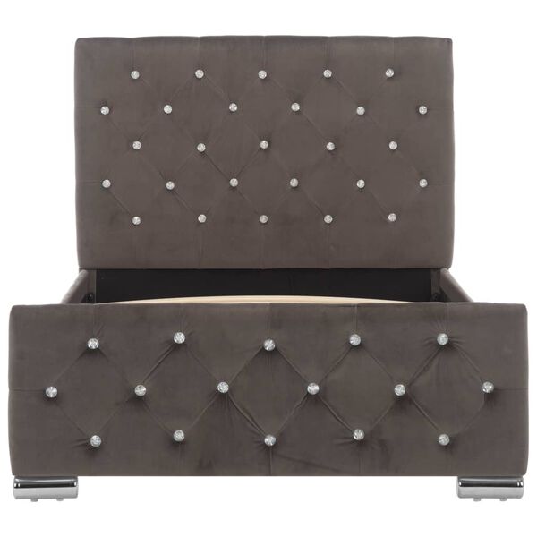 vidaXL Posteľn&yacute; r&aacute;m, siv&yacute;, zamat 90x200 cm