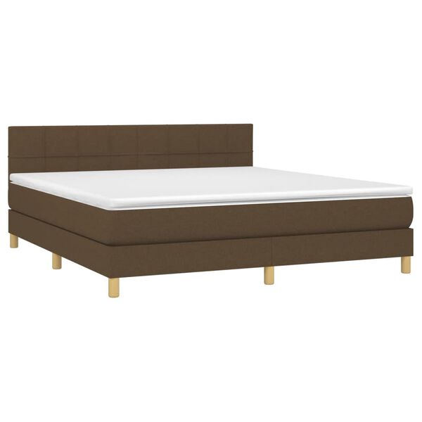 vidaXL Boxspring posteľ s matracom tmavohned&aacute; 160x200 cm l&aacute;tka