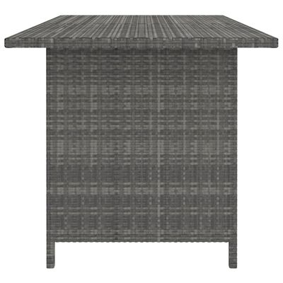 vidaXL Záhradný jedálenský stôl sivý 110x70x65 cm polyratan
