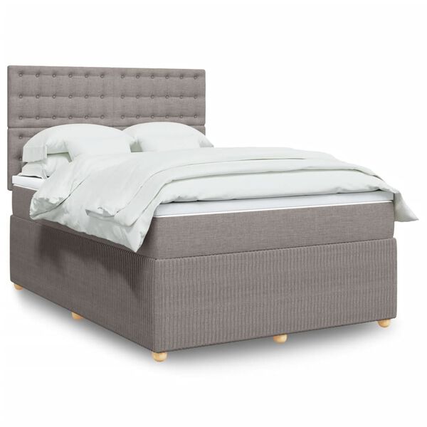 vidaXL Boxspring posteľ s matracom sivohned&yacute; 140x190 cm l&aacute;tka