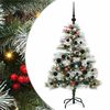 vidaXL Umel&yacute; vianočn&yacute; stromček Zelen&aacute; a biela 120 cm PVC, kov a plast