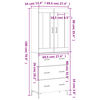 vidaXL Vysok&aacute; skrinka biela 69,5x34x180 cm spracovan&eacute; drevo