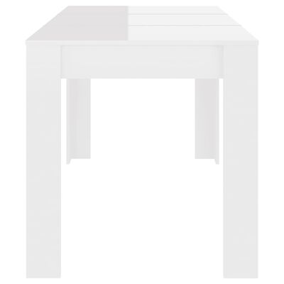 vidaXL Jedálenský stôl lesklý biely 140x74,5x76 cm drevotrieska