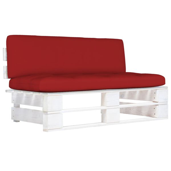 vidaXL Stredová záhradná pohovka z paliet, biela impregnovaná borovica