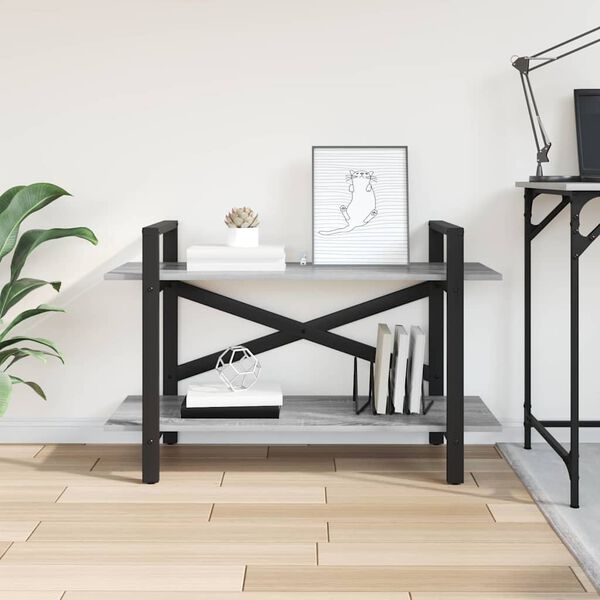 vidaXL Reg&aacute;l na knihy Siv&yacute; Sonoma 100 x 33,5 x 64 cm Kompozitn&eacute; drevo