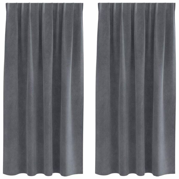 vidaXL Zatemňovacie závesy 2 pcs Svetlosivá 140 x 175 cm Zamat