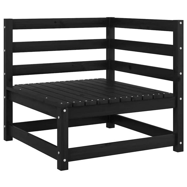 vidaXL Záhradná rohová pohovka, antracitové podložky, borovicový masív