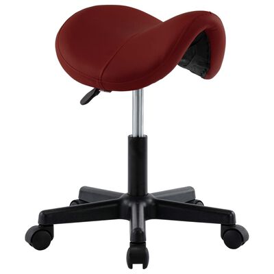 vidaXL Pracovná stolička vínovo-červená umelá koža