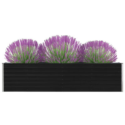 vidaXL Vyvýšený záhradný kvetináč antracitový 320x40x77 cm pozinkovaná oceľ