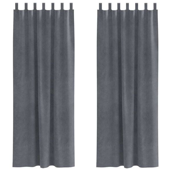 vidaXL Zatemňovacie z&aacute;vesy 2 pcs Svetlosiv&aacute; 140 x 245 cm Zamat