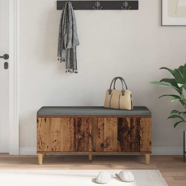 vidaXL Predsieňov&aacute; lavica s vank&uacute;&scaron;om Star&eacute; drevo 100 x 38 x 46 cm