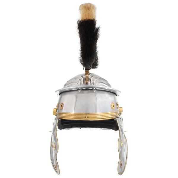 vidaXL Rímska vojenská starožitná replika prilby pre LARP strieborná oceľová