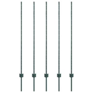 vidaXL Zabudovan&yacute; plotov&yacute; stĺpik 5 ks Zelen&aacute; 180 cm