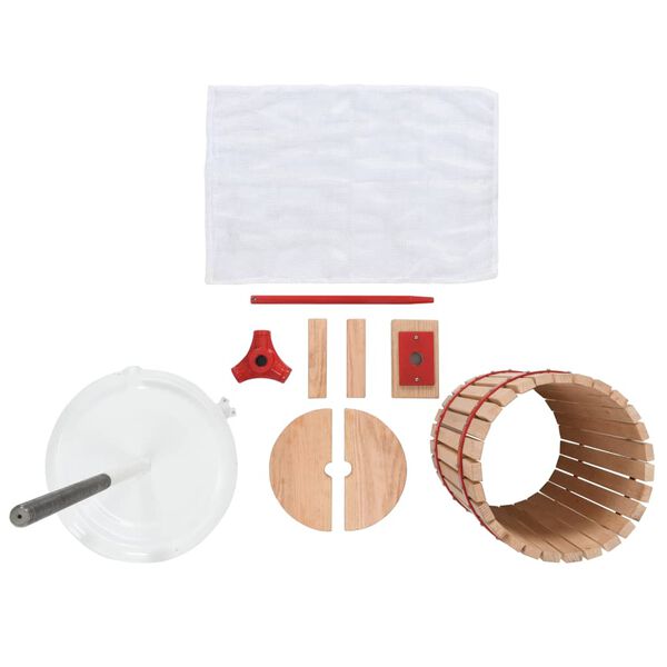 vidaXL Lis na ovocie a v&iacute;no s l&aacute;tkov&yacute;m vreckom 24 l dubov&eacute; drevo