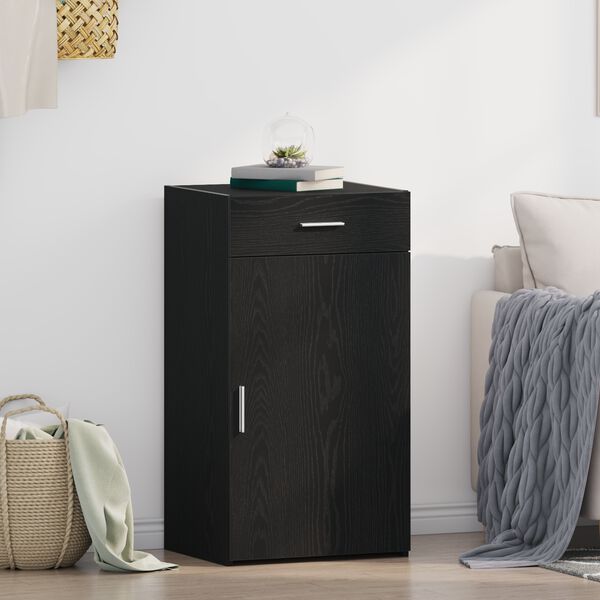 vidaXL Serv&iacute;rovacia skriňa so z&aacute;suvkou Čierny dub 50 x 42,5 x 93 cm