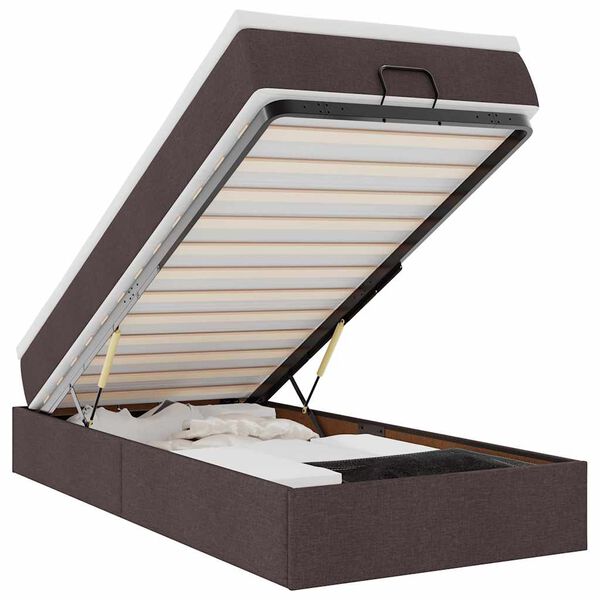 vidaXL Osmansk&yacute; r&aacute;m postele s matracom tmavohned&aacute; 100x200 cm l&aacute;tka